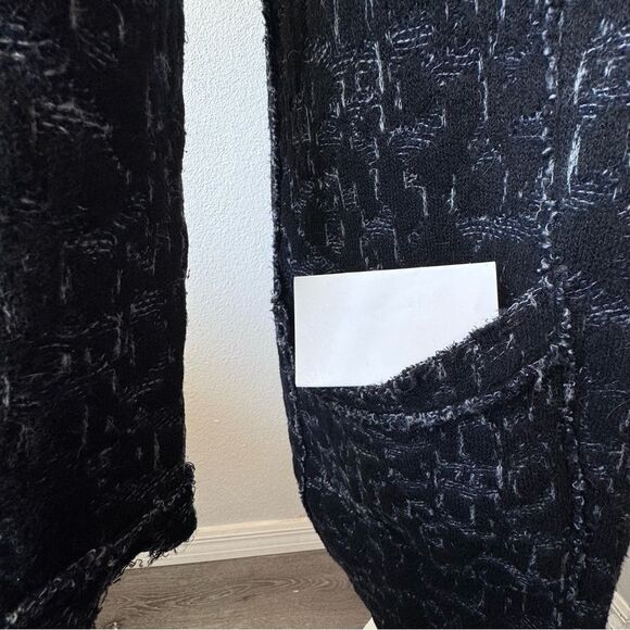 Transit Par Such Black Duster Cardigan Large Collar Pockets Sweater Size Small - Picture 6 of 9